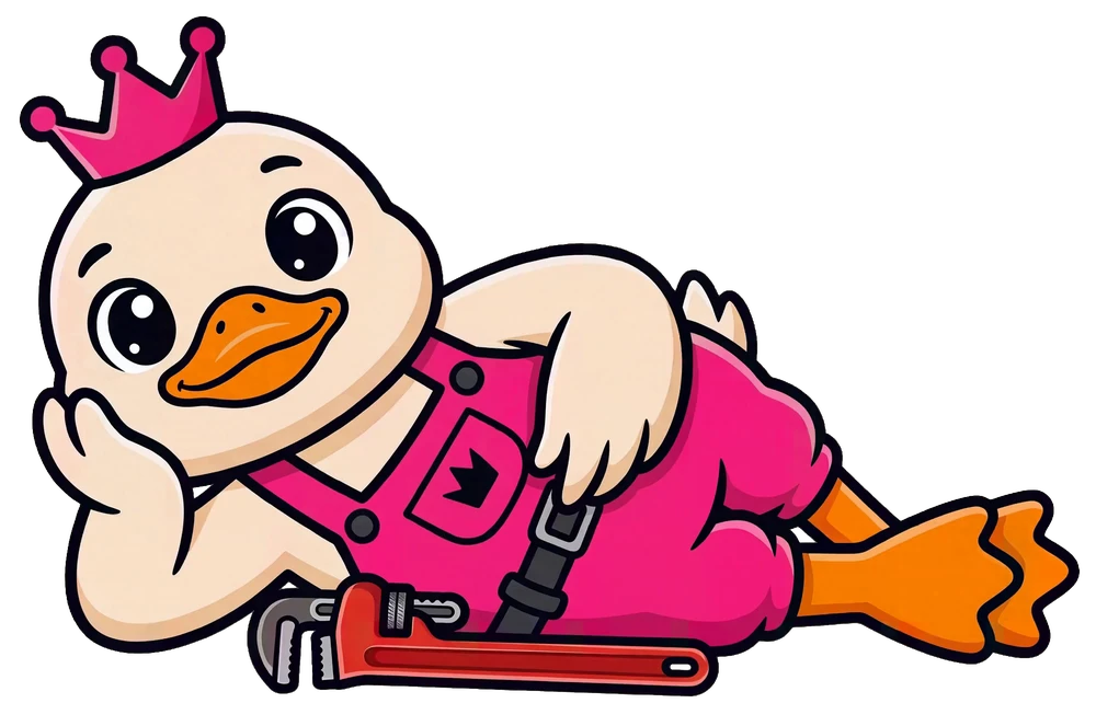 Bobo the duck lying on the website check